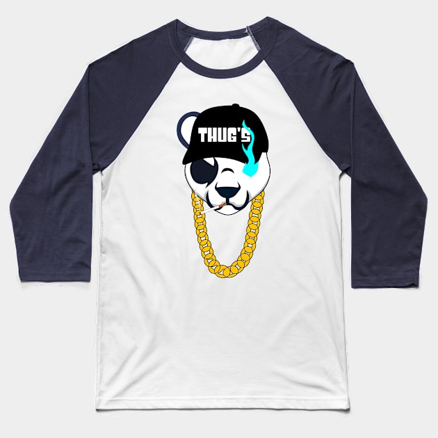 Thug Panda Baseball T-Shirt by Vectraphix